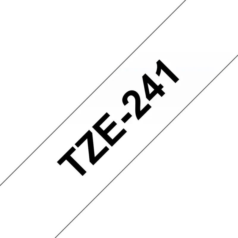 Original Brother TZe241 tape – sort på hvid, 18 mm bred