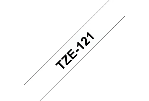 Original Brother TZe121 tape – sort på klar, 9 mm bred