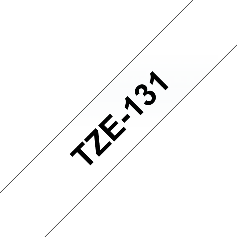 Original Brother TZe-131 tape – sort på klar, 12 mm bred