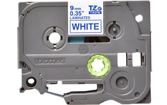 Original Brother TZe223 tape – blå på hvid, 9 mm bred