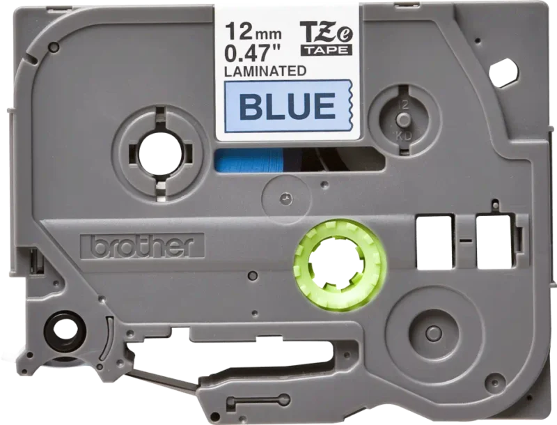 Original Brother TZe531 tape – sort på blå, 12 mm bred