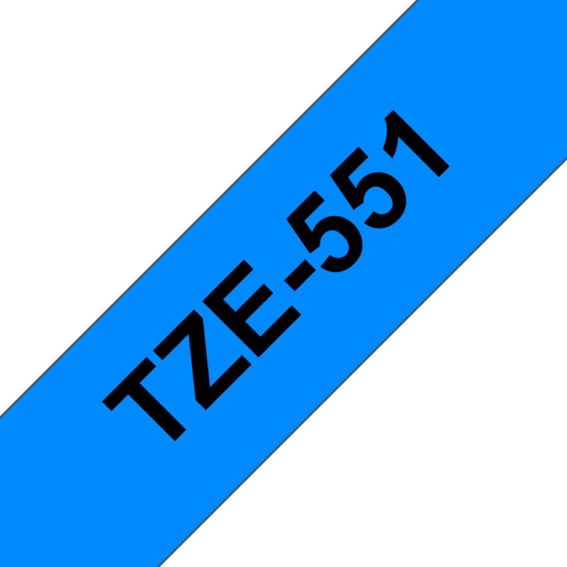 Original Brother TZe551 tape – sort på blå, 24 mm bred