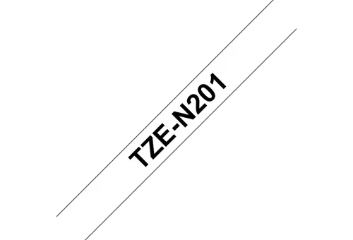 Original Brother TZeN201 tape – sort på hvid, 3,5 mm bred
